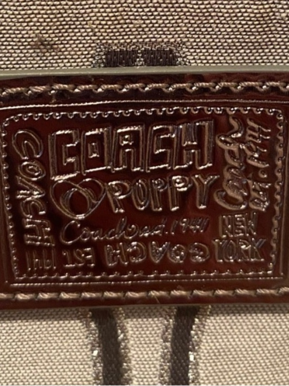 Coach Poppy Signature Glam Silver Tote - Picture 6 of 9